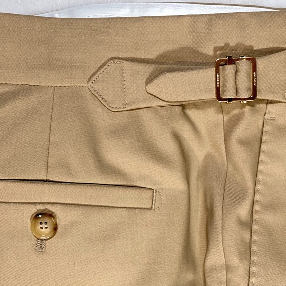 BURBERRY Ladies Tailored Tapered Wool Trousers In Honey - Picture 7 of 9